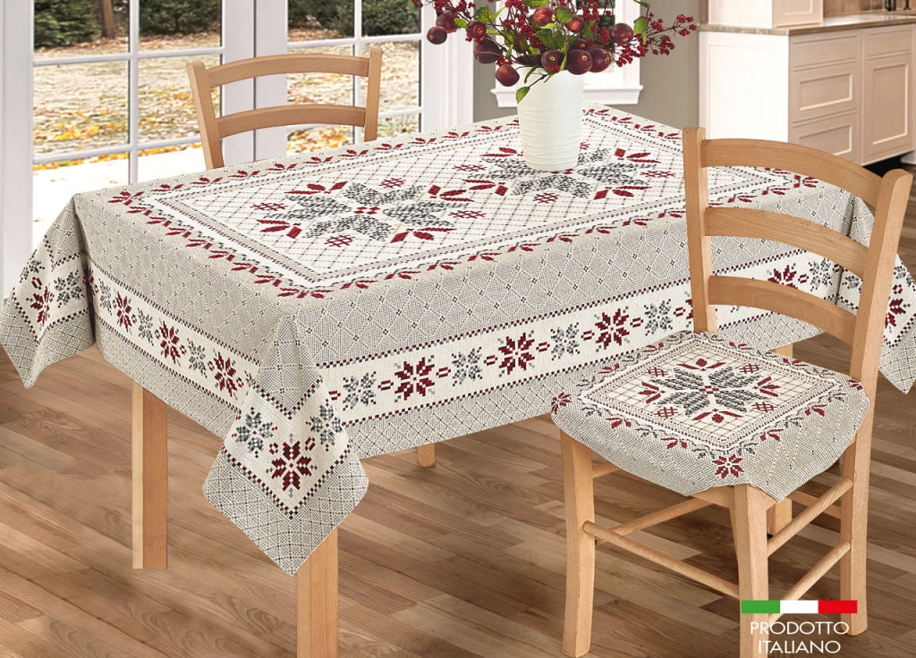 Tovaglia Copritavolo Centrino Runner Tavola Tirolese Montagna Baita Tricot - 140x180 - Tricot