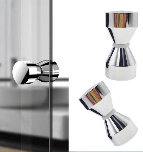 Maniglie per porta doccia - design moderno - acciaio inossidabile - argento-1.