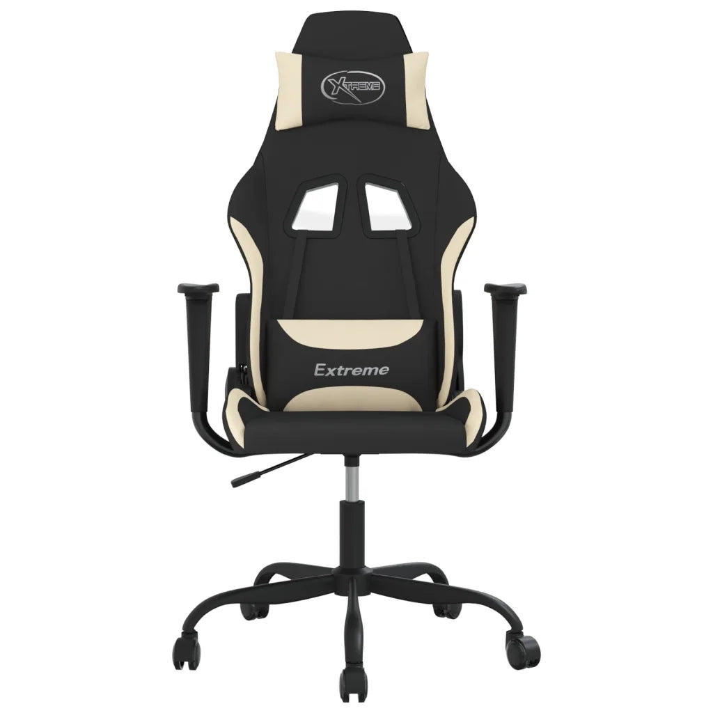 Sedia da Gaming con Poggiapiedi Nero e Crema in Tessutocod mxl 75889