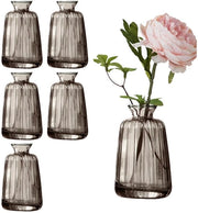 Set di vasi mini per decorazione di tavola, 6 pezzi, vasi da fiori mini per decorazione di tavola di matrimonio (11 × 6,5 cm, grigio)