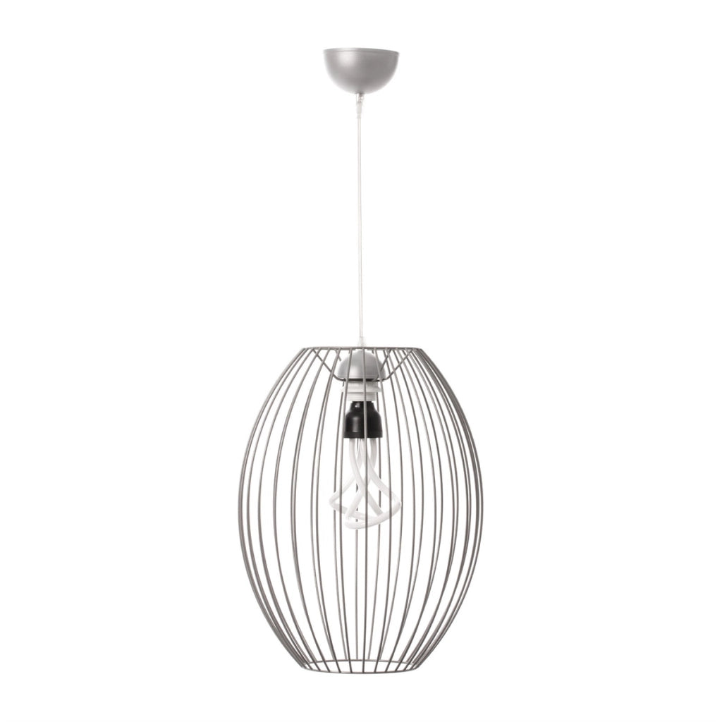 Lampada a sospensione Olivia in metallo argentato