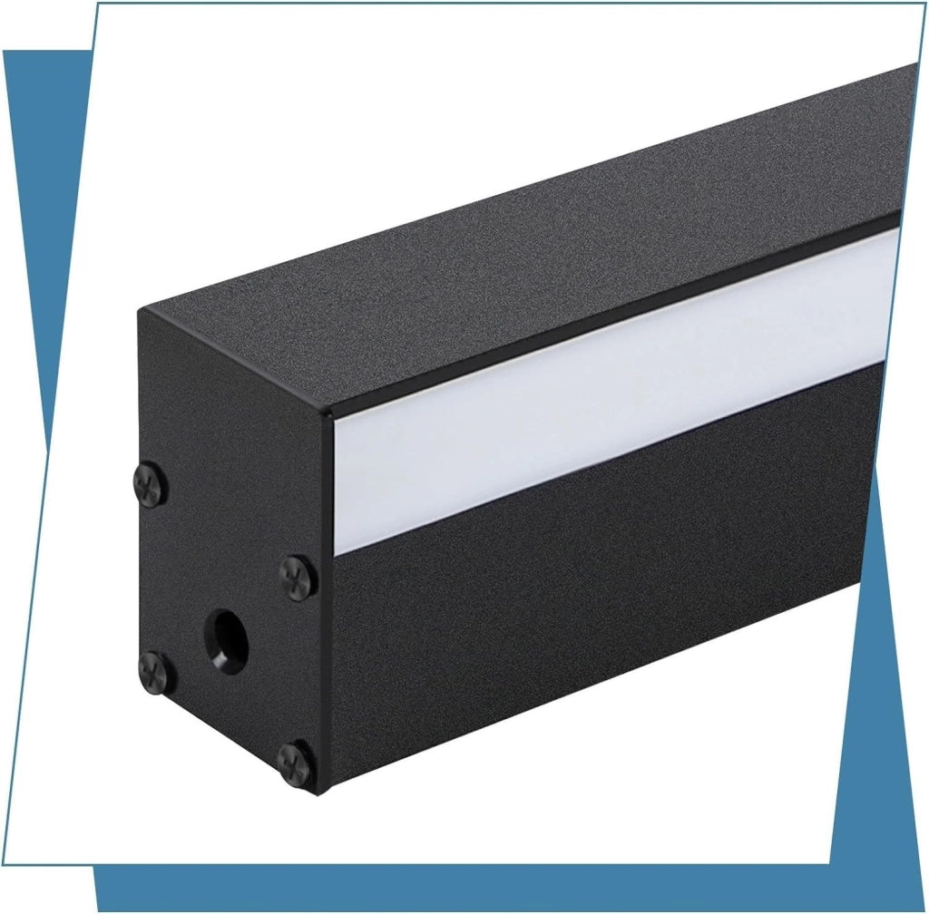 ZMH Applique LED da interno 100cm in metallo nero 32W Illuminazione moderna per soggiorno e cucina