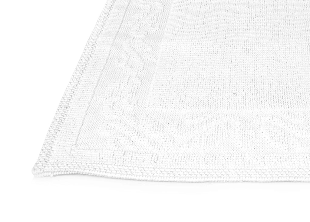 Tappeto Casa Bagno/Cucina Cotone Tinta Unita Disegno Annette Colore Bianco - 120x180 - Bianco