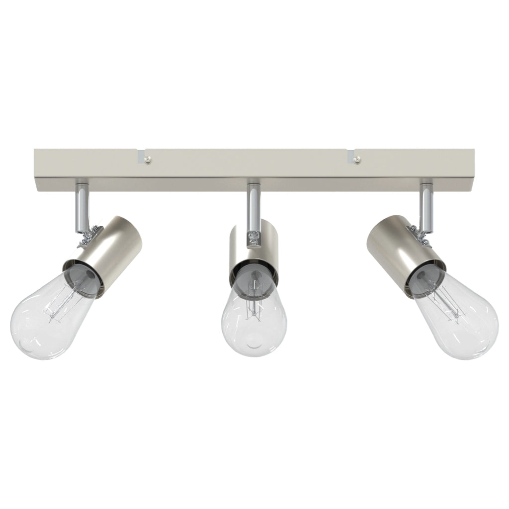 Faretto da soffitto 3 Vie Regolabile Nichel Spazzolato E27
