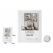 Trade Shop - Cornice Per Foto Fotografie Quadri Tele Poster Portafoto 40 X 50 Cm Bianca 63152 -