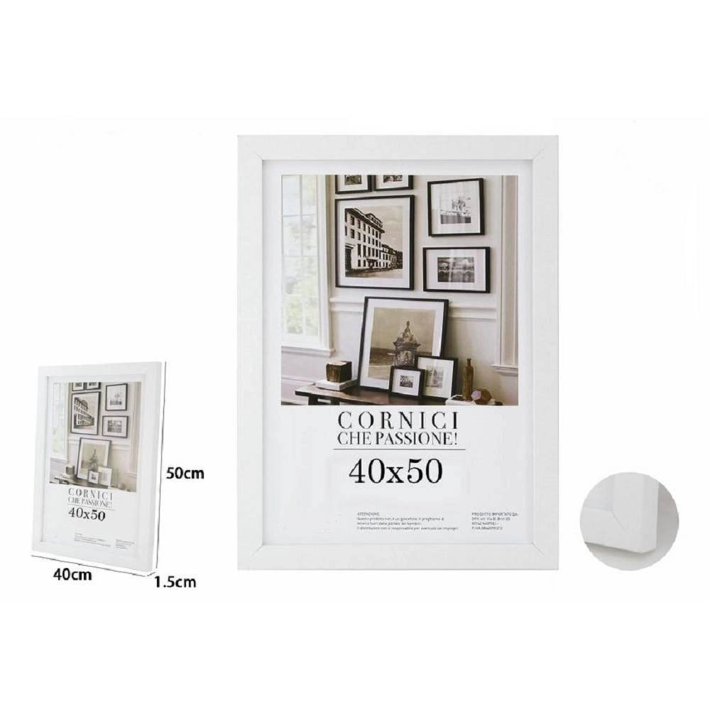 Trade Shop - Cornice Per Foto Fotografie Quadri Tele Poster Portafoto 40 X 50 Cm Bianca 63152 -