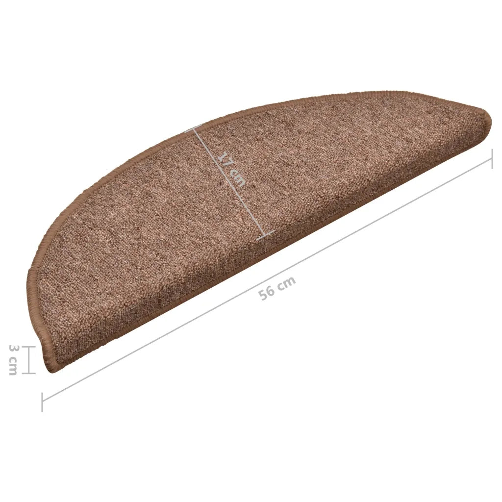 Tappetini per Scale 15 pz Marroni 56x17x3 cm cod mxl 77107