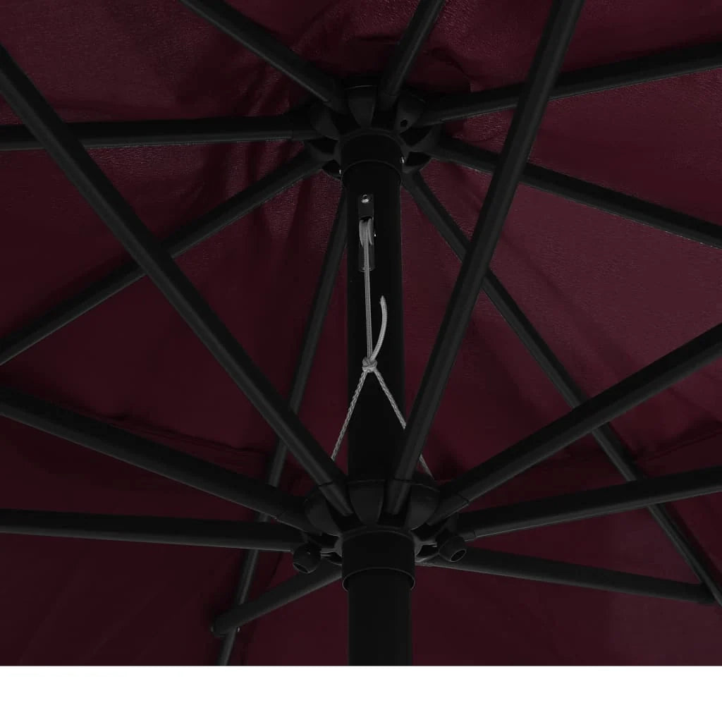 Ombrellone da esterno con palo in metallo 400 cm rosso bordeaux 02_0008266