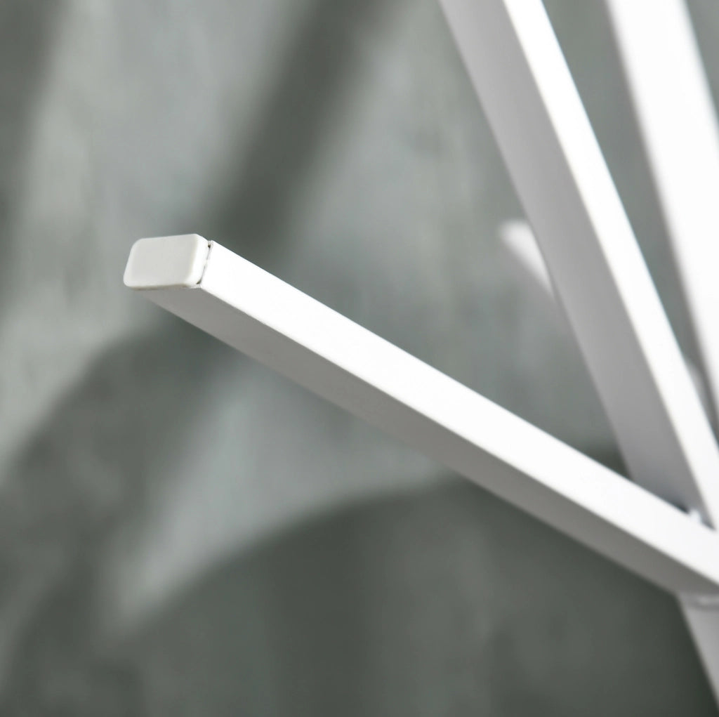 Appendiabiti da terra 45x45x180 cm in metallo bianco con ripiano, da montare