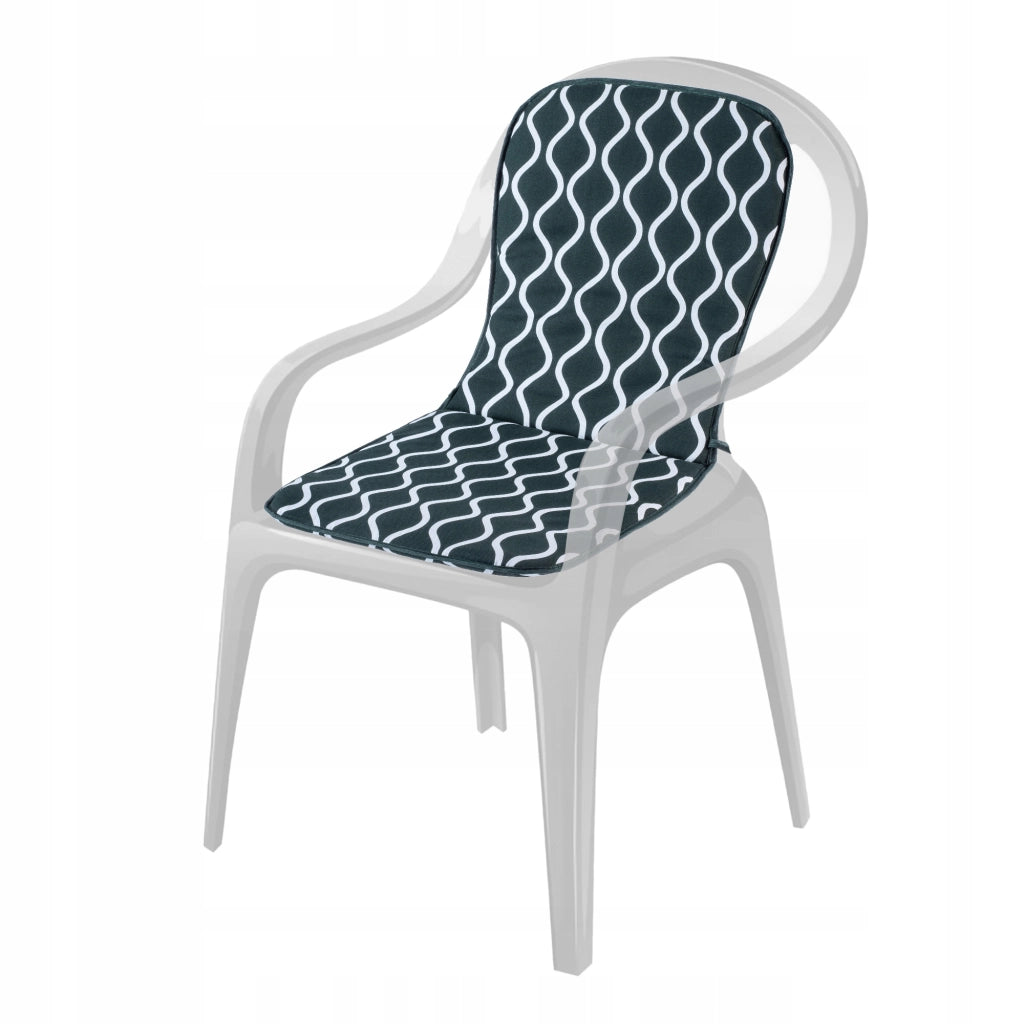 Cuscino KADAX per sedia da giardino, poltrona, balcone, terrazzo, con lacci, 37x75 cm, comodo