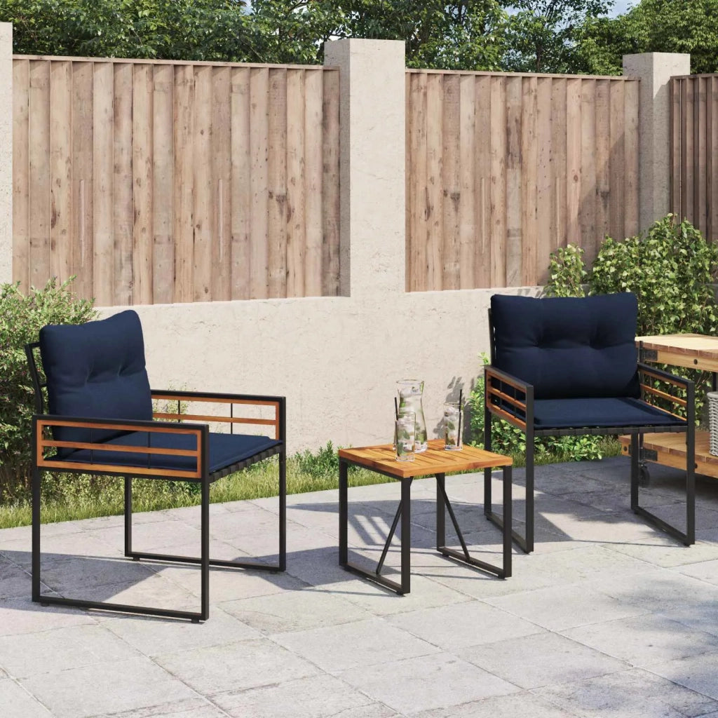 Set di Mobili da Esterno con cuscino 3 pz | Set Salotto da Giardino Navy