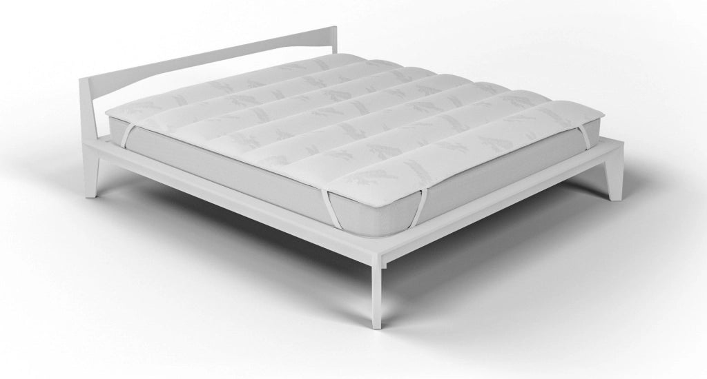 Topper Trapuntato Imbottito Singolo con Elastici Bamboo Bianco