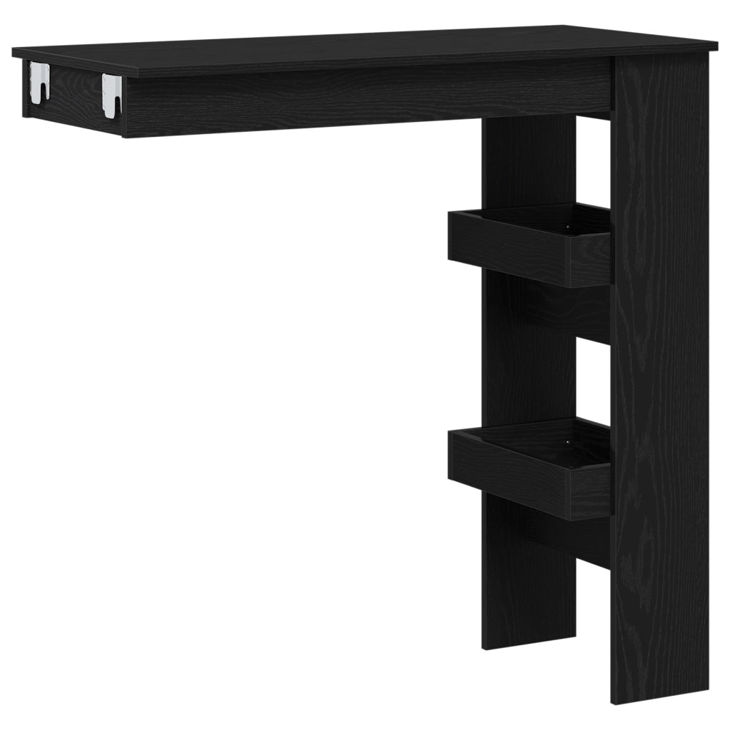 Tavolo da Bar - Rovere Nero - 102x55x103.5 cm - Realizzato in Legno Ingegnerizzato