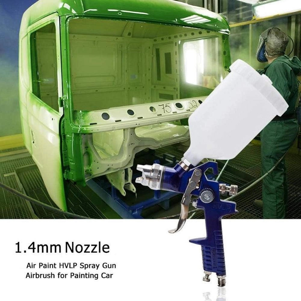 Trade Shop - Pistola Per Verniciare A Spruzzo Hvlp Aerografo Con Ugello Da 1,4mm Coppa 600cc -