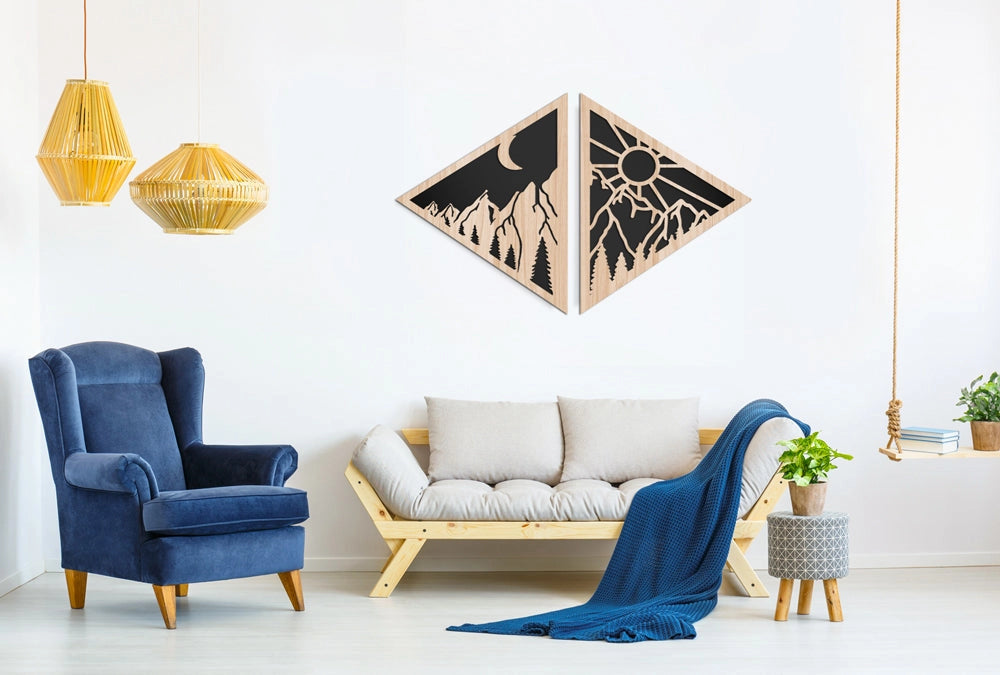 DAL TRAMONTO ALL'ALBA 80x50 cm - Quadro arredo LASERCUT composito Legno e PVC Misura: 80x50 cm