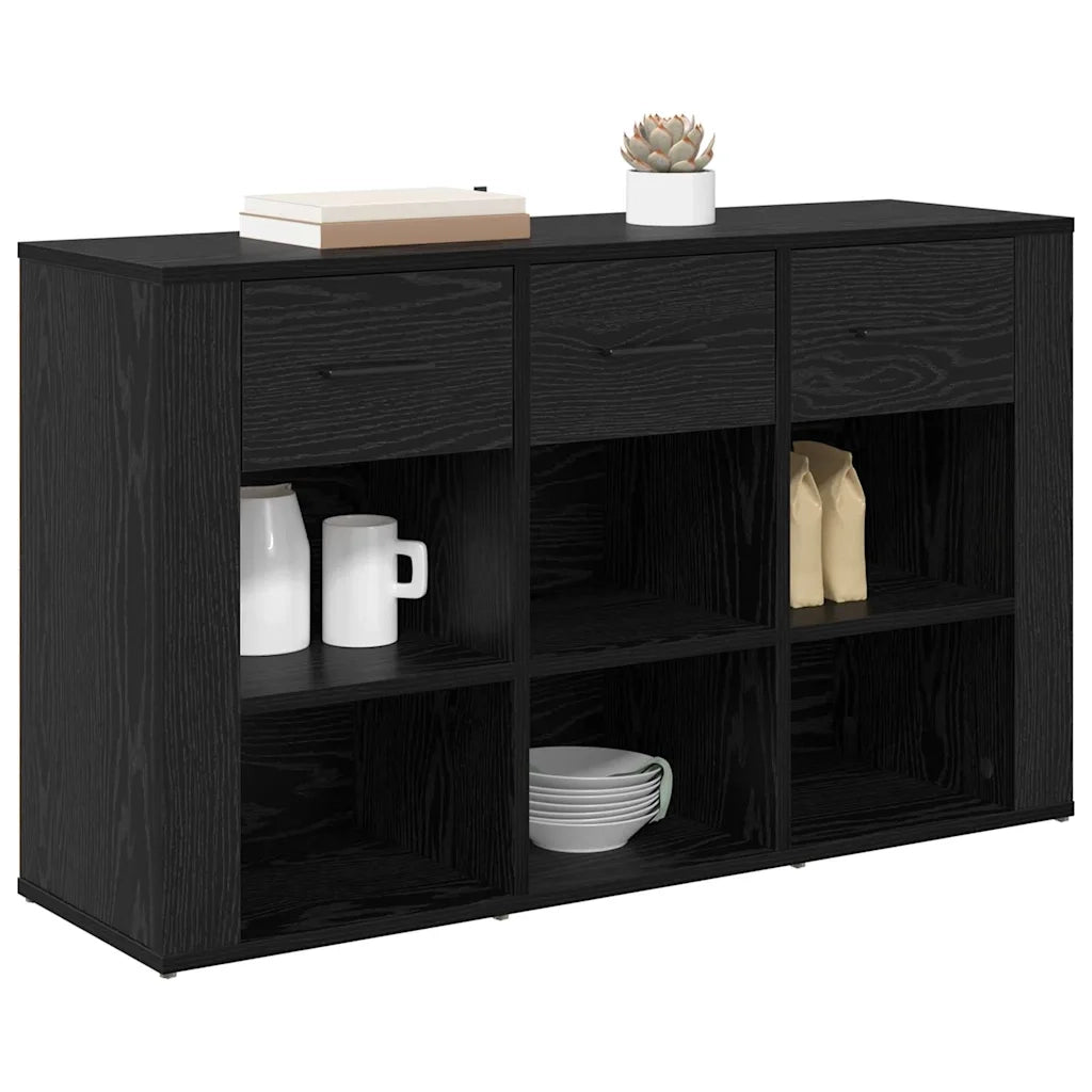 Credenza-Buffet-Armadio da cucina Rovere Nero 100 x 30 x 59,5 cm Legno multistrato