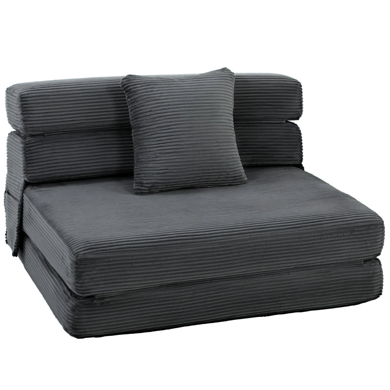 POLTRONA LETTO 2 in 1 pieghevole in poliestere grigio scuro