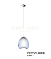 SOSPENSIONE BIANCO 1 LUCE VETRO BETA BLU 1176BI-S1 BETA-BL