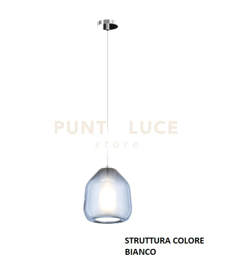 SOSPENSIONE BIANCO 1 LUCE VETRO BETA BLU 1176BI-S1 BETA-BL