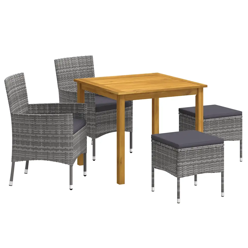 Set Mobili da Pranzo per Giardino 5 pz Grigio 3067684