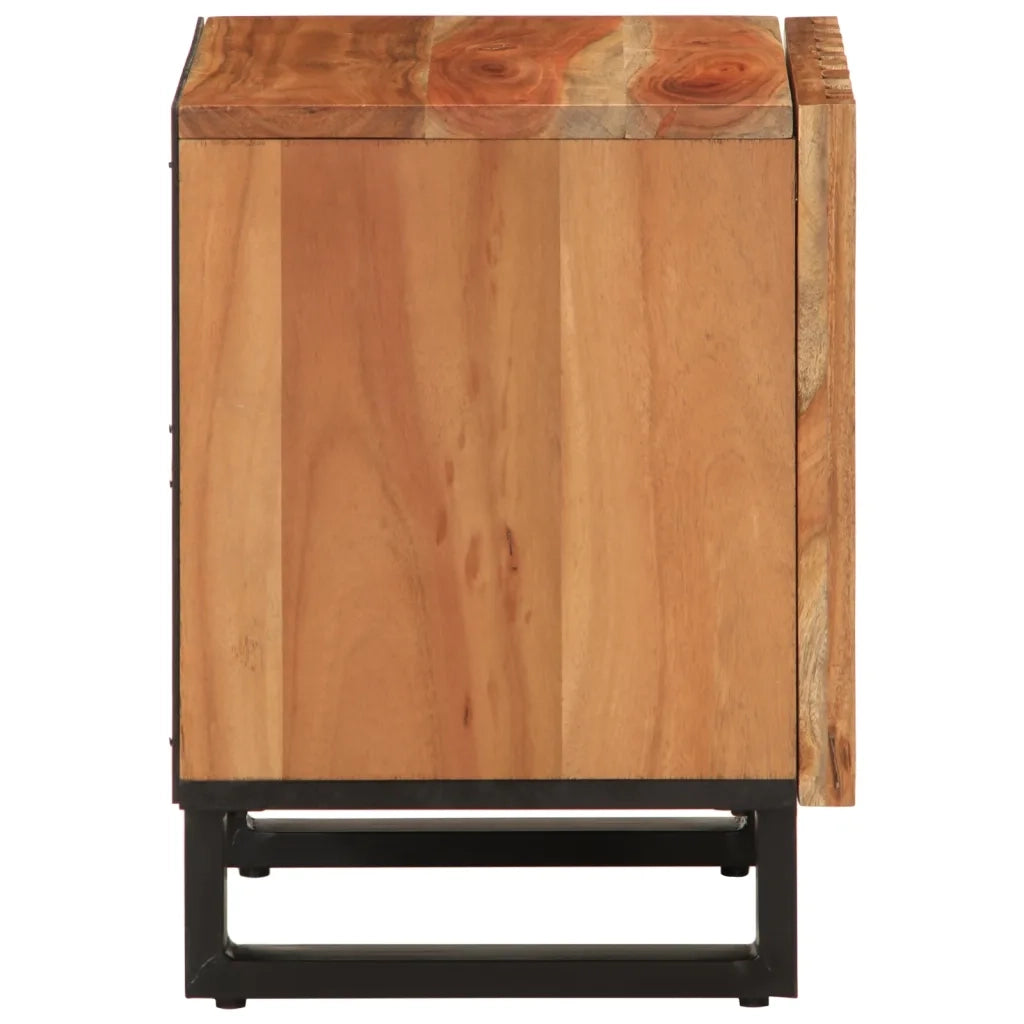 Comodini 2pz 40x34x46 cm in Legno Massello di Acacia 377419