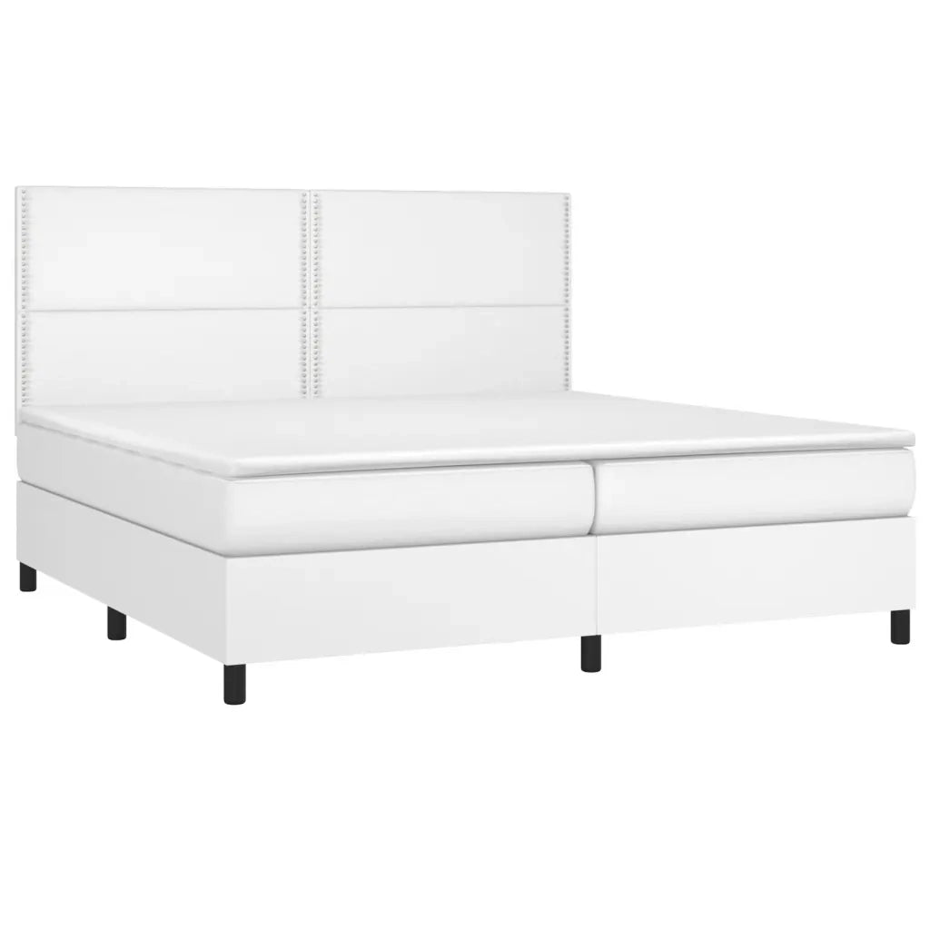 Giroletto Molle con Materasso e LED Bianco 200x200cm Similpelle cod mxl 63744