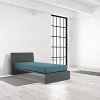 Lenzuolo Sotto1 Piazza e Mezzo con Angoli ed Elastico Tinta Unita in Cotone Ottanio