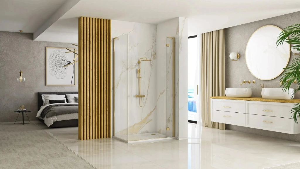 Cabina Doccia Rea Hugo 100x80 Gold Brush