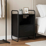 Mobiletto da Letto Appeso Rovere Nero 40 x 30 x 60 cm 8013566