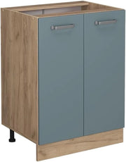 Mobiletto base cucina R-Line, Grigio-blu, 60 cm senza piano di lavoro, per la libera combinazione all'interno di sistemi cucina modulari