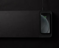 Supporto Monitor da Scrivania 56x20x5,7 cm con Entrata USB e Base di Ricarica Wireless Nero