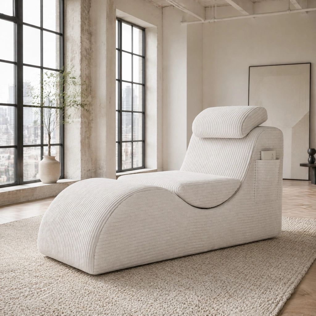 POLTRONA Singola 160x66x90 cm in Corduroy Beige