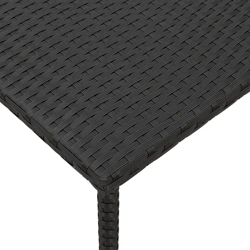 Tavolino da Giardino | Tavolino da esterno Rettangolare Nero 40x40x37 cm Polyrattan