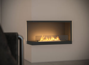 Camino a Bioetanolo da Incasso 80x45 cm Inside L800 V2 Angolo a Sinistra Nero con Vetro