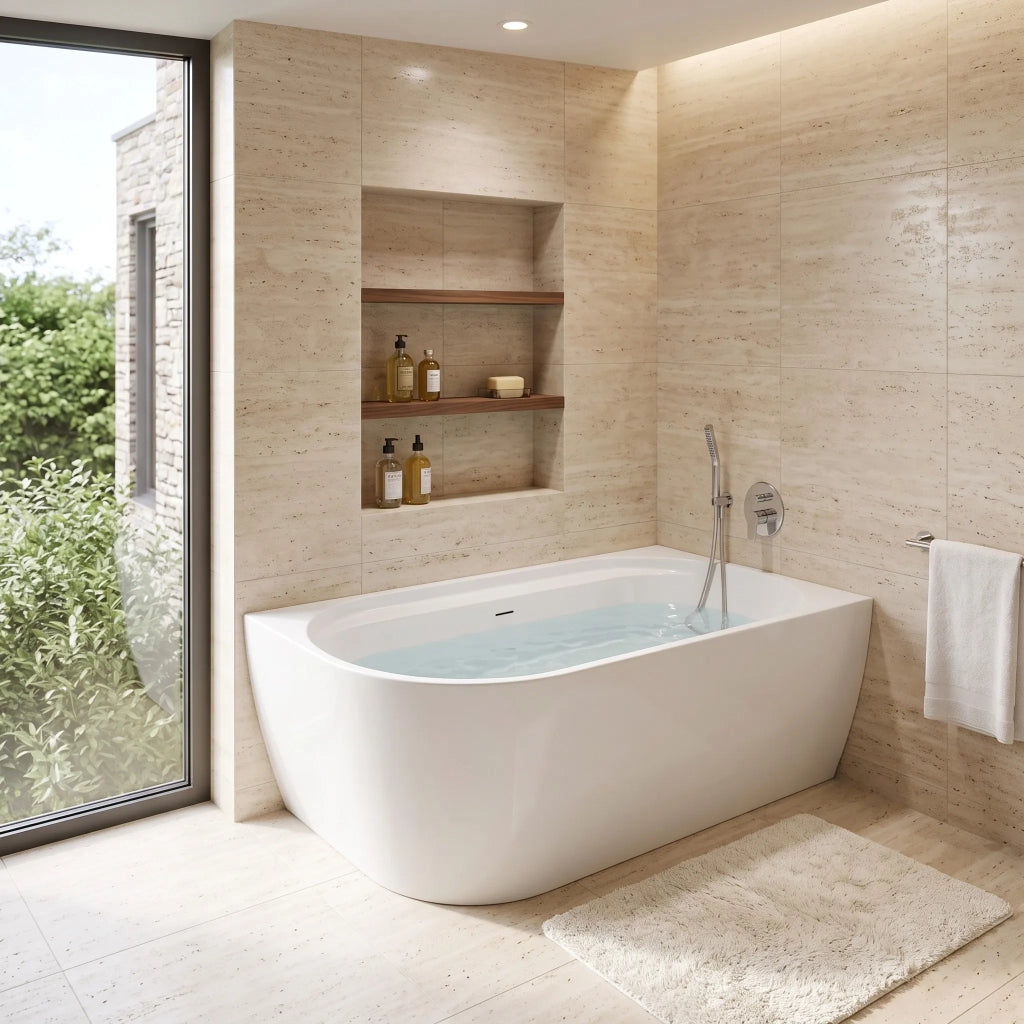 Vasca Bagno Rea Marion Right 170cm Copritappo nero