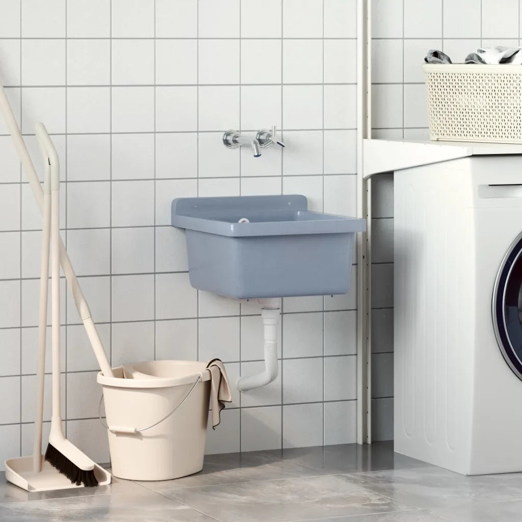 Lavabo a Parete Grigio 40x40x24 cm in Resina CFW5953012