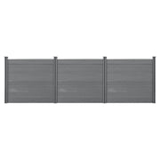 Set di 24 recinzioni per la privacy da giardino con 4 pali assi in legno composito WPC 165x466 cm grigio 03_0005791