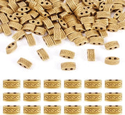 100 pezzi di spaziatori rettangolari con 2 fori in bronzo antico per DIY gioielli