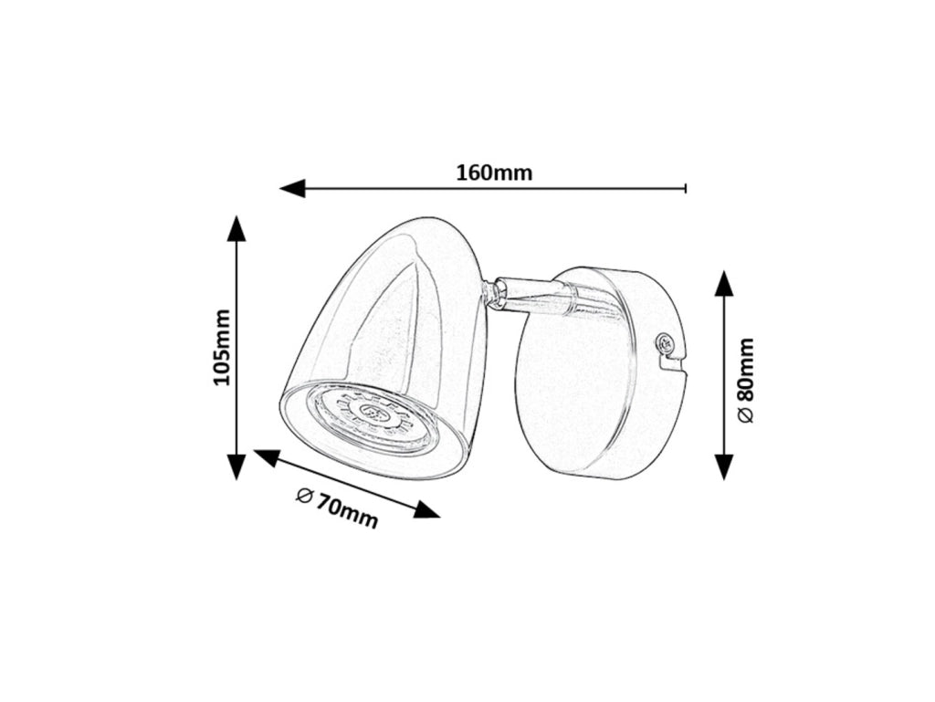 Applique da parete nera orientabile GU10 5W Rabalux