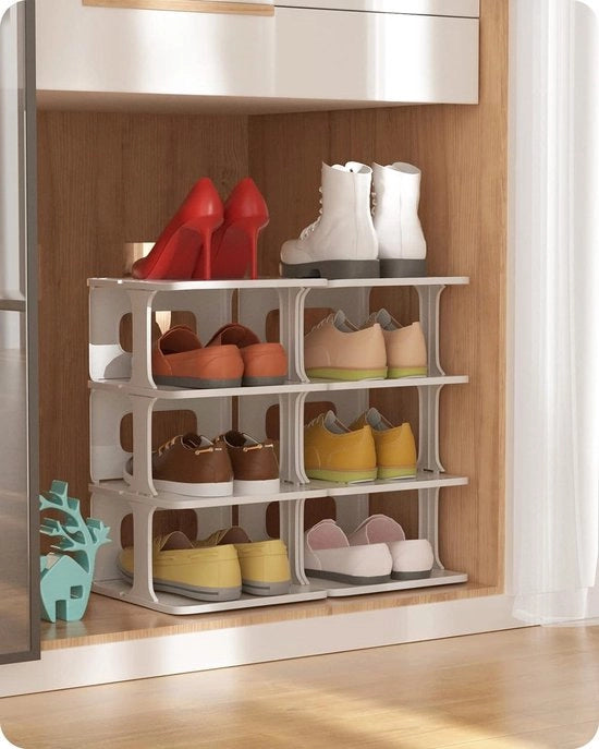 Organizzatore per Scarpe per Fai da Te in Plastica Risparmia Spazio per 8 Pair - 485 x 26 x 43 cm