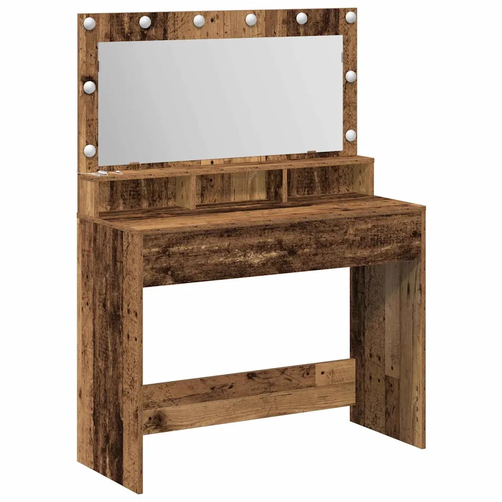 Tavolo da Trucco con specchio-Tavolo da Vanit¨¤ Legno vecchio 100 x 41 x 135 cm
