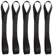 5 pacchi di lacci di fissaggio in doppia lusso, 20 x 2,5 cm, estremamente resistenti, lacci, lacci di corda, cinghie di fissaggio, cinghie di tiraggio per fissare biciclette in rimorchi e per trasporto di motocicli, nero