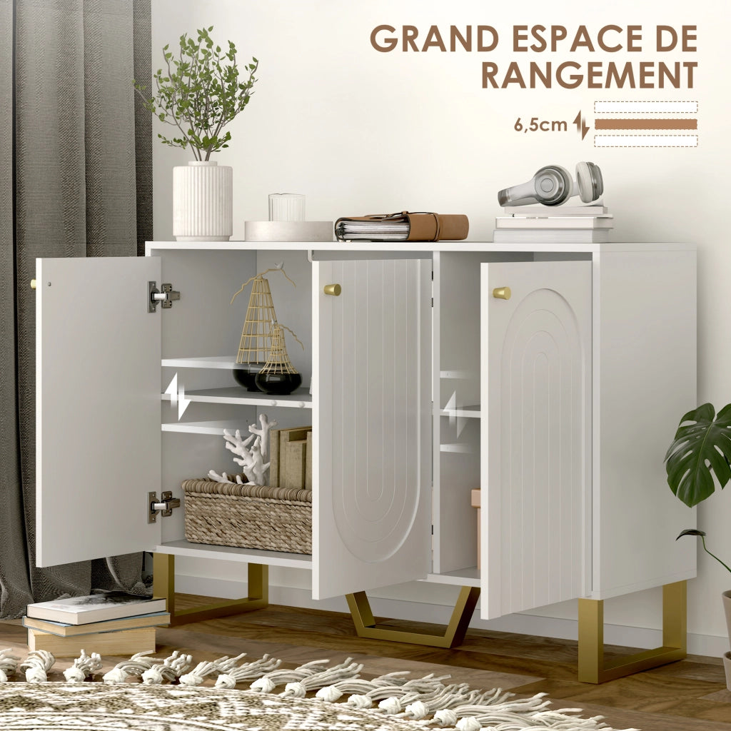 Mobile Credenza Ingresso ¨C Xylo ¨C Bianco con Ante e Ripiani Regolabili 106,5x35x77,5 cm