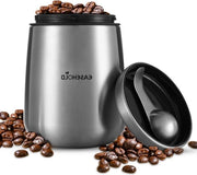 Bicchiere di caffè in acciaio inossidabile con cucchiaio magnetico - contenitore di conservazione a tenuta di aria per caffè in grani - 15 litri