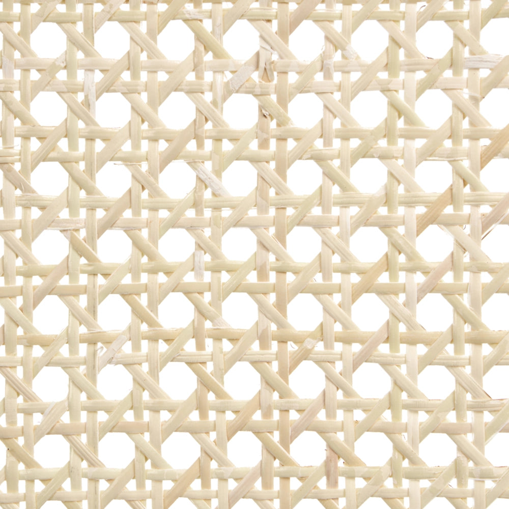 Set di 2 sedie da pranzo imbottite in poliestere marrone e beige chiaro Schienale in rattan a treccia viennese
