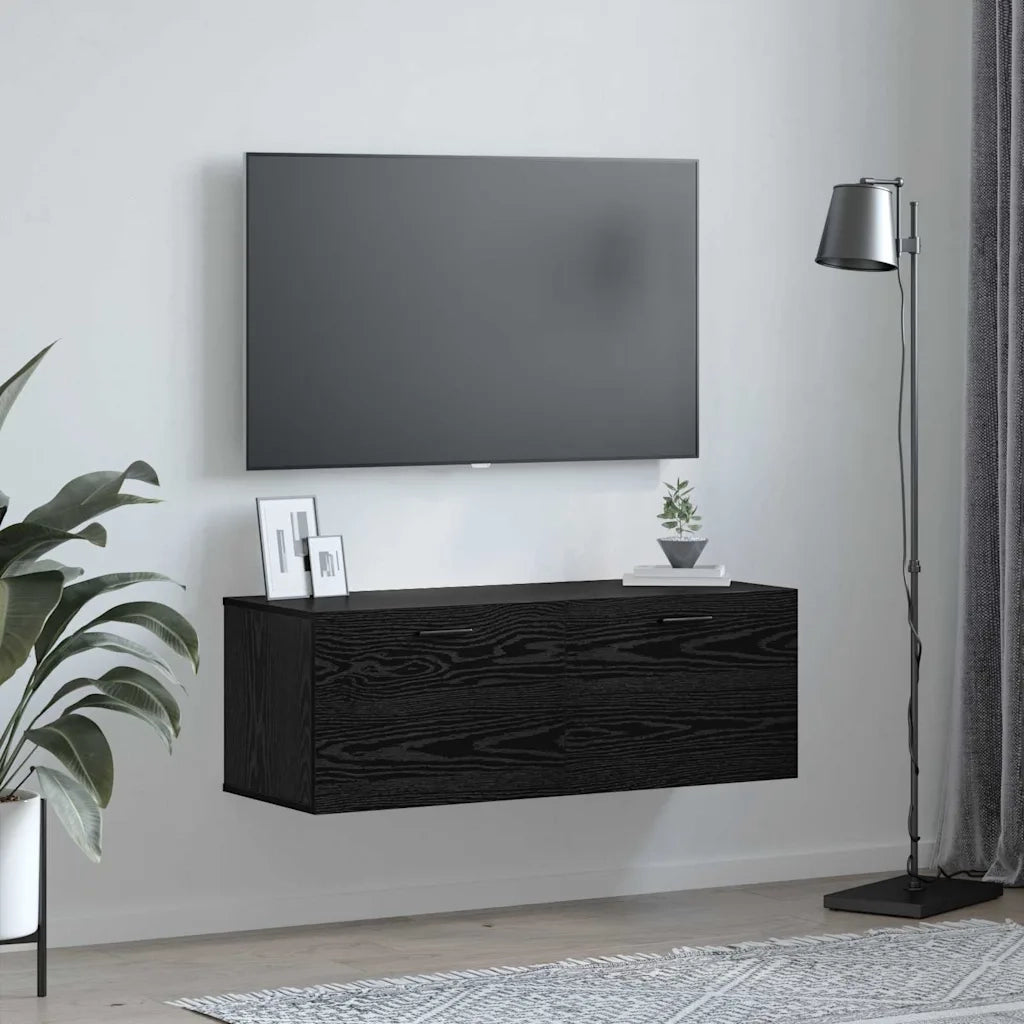 Mobiletto a muro Rovere Nero 100 x 36,5 x 35 cm