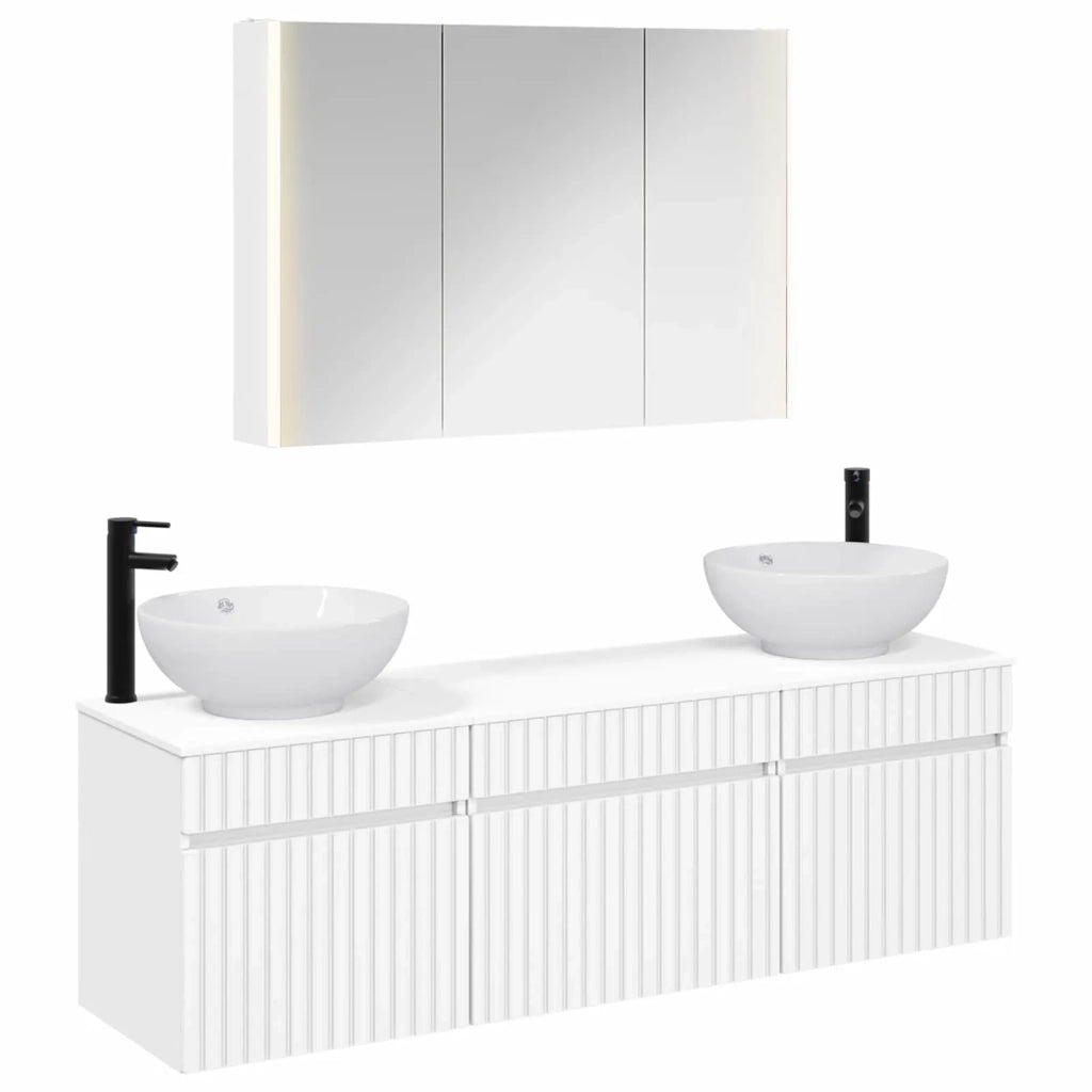 Set di Armadi da Bagno 4 pcs Bianco 103,5 x 15,5 x 70 cm 3406623