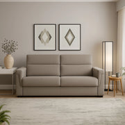 Cantu, Divano Fisso 3 Posti Sfoderabile Made in Italy, 225x95 cm Grigio Tortora