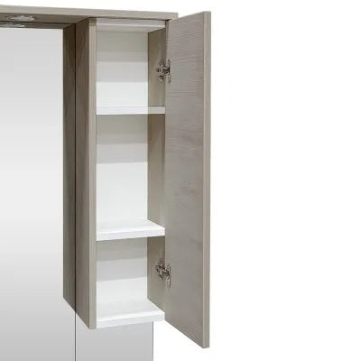 Mobile bagno da terra 105 cm rovere grigio completo di specchio con pensile e LED