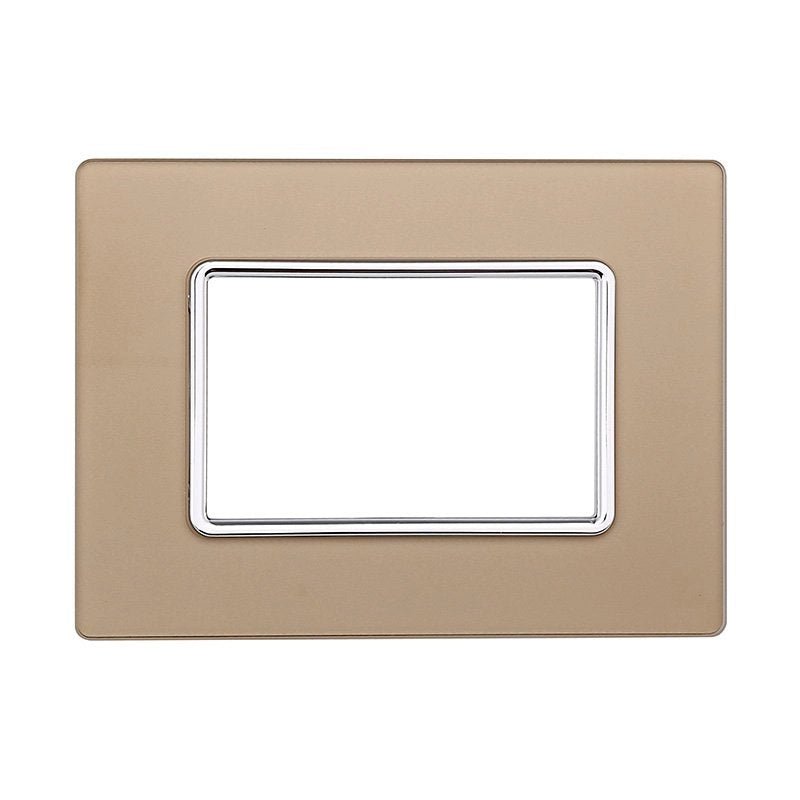 Placca In Vetro Serie Solar 3P Colore Oro Compatibile Con Bticino Matix